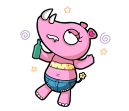 Little Pink Rhino sticker #1235758