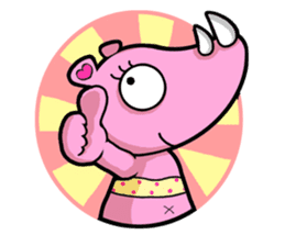 Little Pink Rhino sticker #1235760
