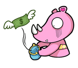 Little Pink Rhino sticker #1235761