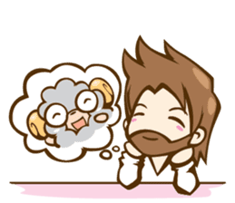 Little Lamb & the Shepherd 1 sticker #1240889