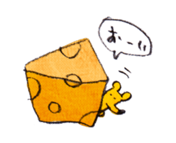 With a cat and a mouse and cheese sticker #1241070