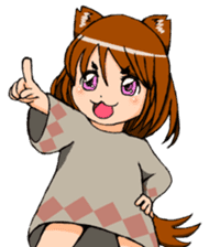 Animal ear girls sticker #1241642