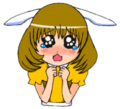 Animal ear girls sticker #1241671