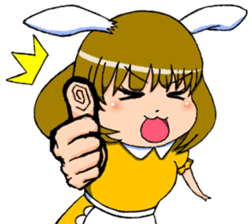 Animal ear girls sticker #1241674