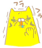 Crazy yellow cat. sticker #1243489