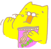 Crazy yellow cat. sticker #1243497