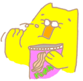 Crazy yellow cat. sticker #1243497