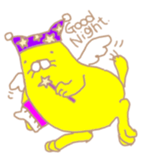 Crazy yellow cat. sticker #1243499