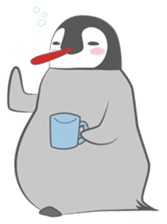 dramatic emperor penguin baby sticker #1244362