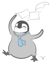 dramatic emperor penguin baby sticker #1244364
