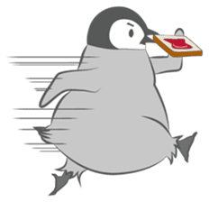 dramatic emperor penguin baby sticker #1244369