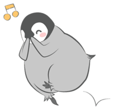 dramatic emperor penguin baby sticker #1244376