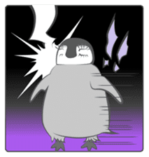 dramatic emperor penguin baby sticker #1244381
