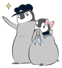 dramatic emperor penguin baby sticker #1244383
