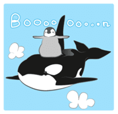 dramatic emperor penguin baby sticker #1244386