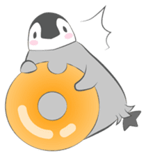 dramatic emperor penguin baby sticker #1244387
