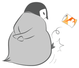 dramatic emperor penguin baby sticker #1244390