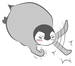 dramatic emperor penguin baby sticker #1244394