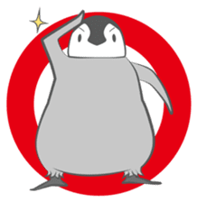 dramatic emperor penguin baby sticker #1244398