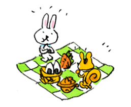Small Squirrel and Rabbit sticker #1245001