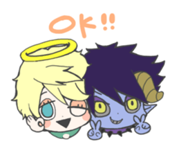 The angel & devil sticker #1245726