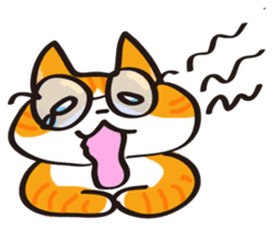 Glasses cat Tora sticker #1248249