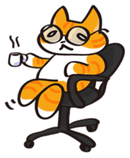 Glasses cat Tora sticker #1248253