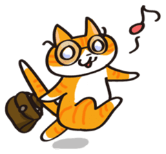 Glasses cat Tora sticker #1248254