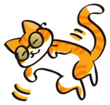 Glasses cat Tora sticker #1248256