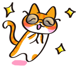 Glasses cat Tora sticker #1248258