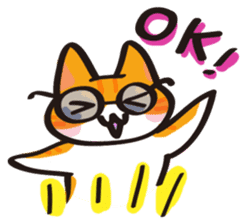 Glasses cat Tora sticker #1248262