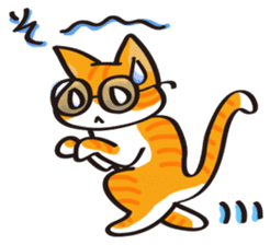 Glasses cat Tora sticker #1248268