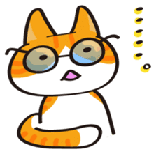 Glasses cat Tora sticker #1248269