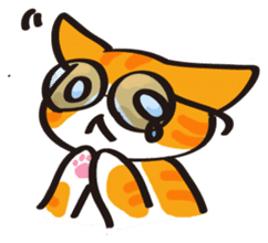 Glasses cat Tora sticker #1248271