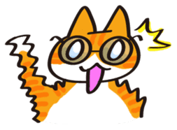 Glasses cat Tora sticker #1248273
