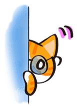 Glasses cat Tora sticker #1248279