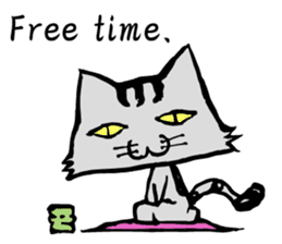 This cat spend every day pleasantly(E) sticker #1249855
