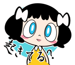 Girl of white ribbon sticker #1252562