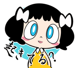 Girl of white ribbon sticker #1252562