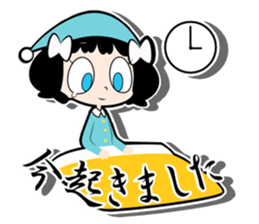 Girl of white ribbon sticker #1252564