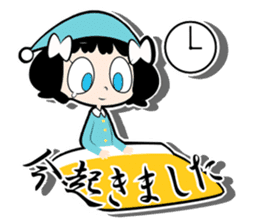 Girl of white ribbon sticker #1252564