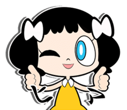 Girl of white ribbon sticker #1252571