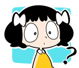 Girl of white ribbon sticker #1252574