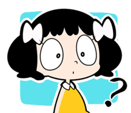 Girl of white ribbon sticker #1252574