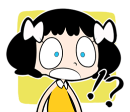 Girl of white ribbon sticker #1252576