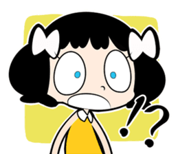 Girl of white ribbon sticker #1252576