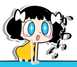 Girl of white ribbon sticker #1252577