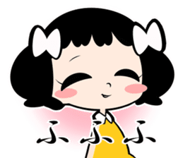 Girl of white ribbon sticker #1252583