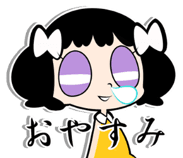 Girl of white ribbon sticker #1252584