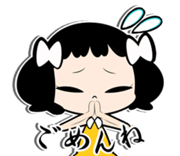 Girl of white ribbon sticker #1252586